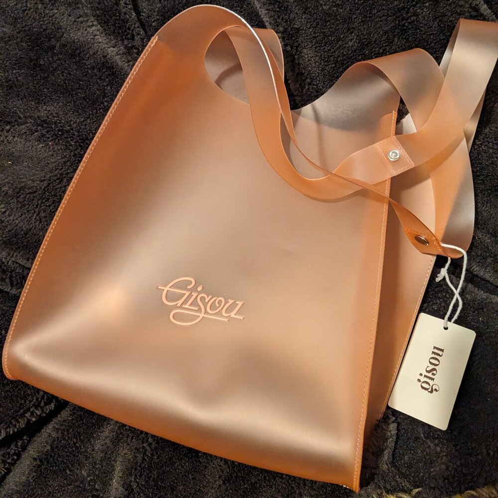 Gisou Sunset pink transparent tote bag Semi translucent NWT